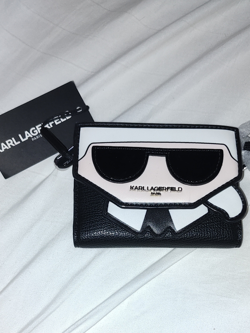 Karl Lagerfeld Black, White & Pale Pink Character Card Holder